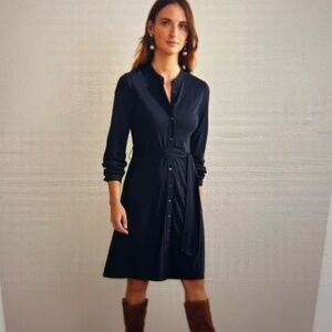 Boden Belted Jersey Shirt Dress